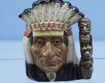 Royal Doulton Character Jug 1966 &quot;North American Indian&quot; Small 4.5&quot; D6614