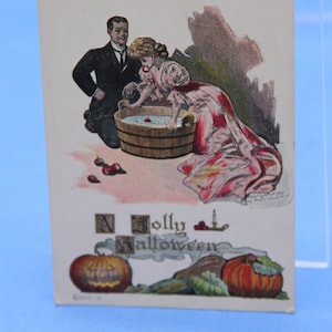 Cartão postal vintage de Fred C. Lounsbury para o Halloween de 1907