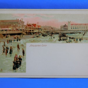 Early  Postcard  Raphael Tuck Atlantic City Boardwalk and beach Scene