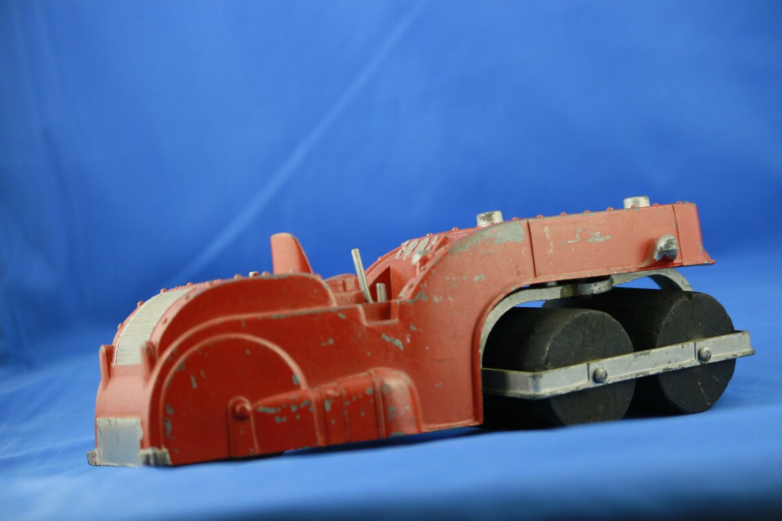 1950's Hubley steam roller with wood wheels Etsy