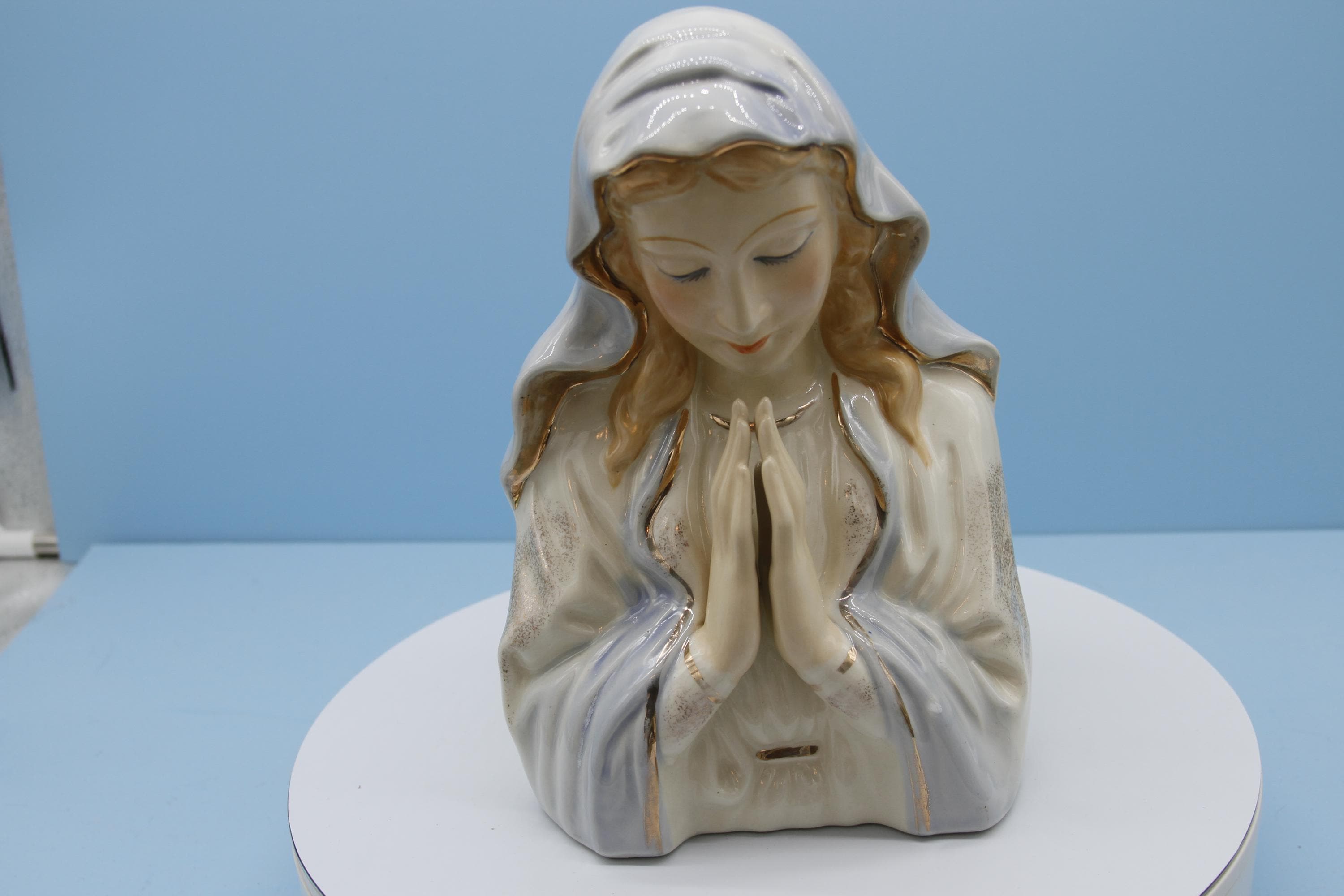 マリア様 Large Lego Vintage Blessed Mother Mary Praying Statue Ceramic 12