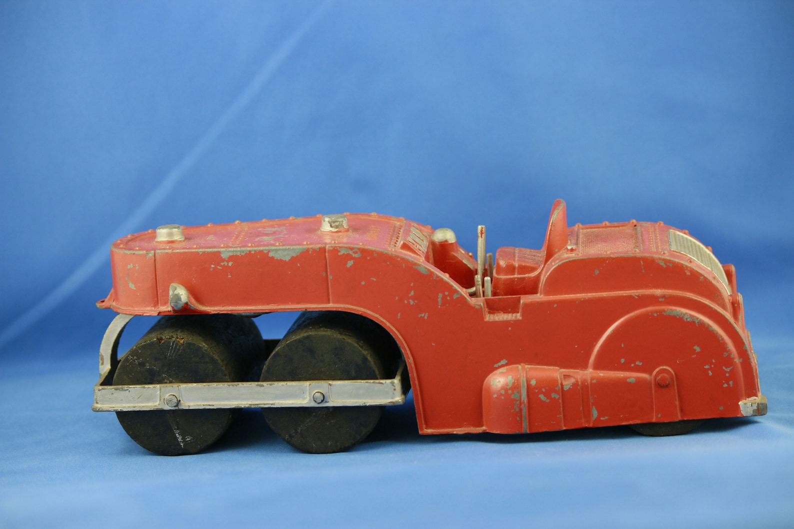 1950's Hubley Steam Roller With Wood Wheels Etsy