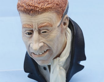 Loza vintage Bossons Chalkware Uriah Heep, personaje de Charles Dickens, 1964, Inglaterra