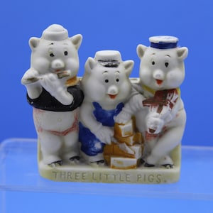 Three Little Pigs Tooth Brush Holder Walt Disney Japan Vintage 1930’s