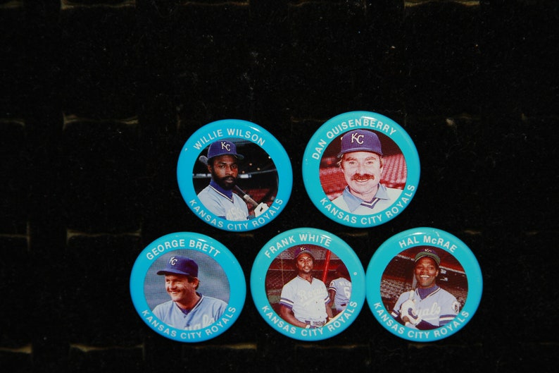 1984 Fun Foods Baseball Pins lot of 5 Kansas City Royals