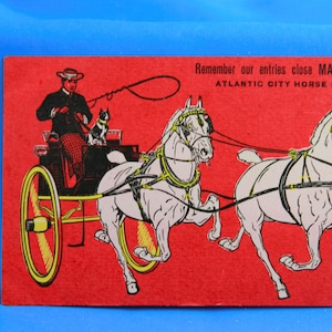 1909 Atlantic City Publicité carte postale Horse Show