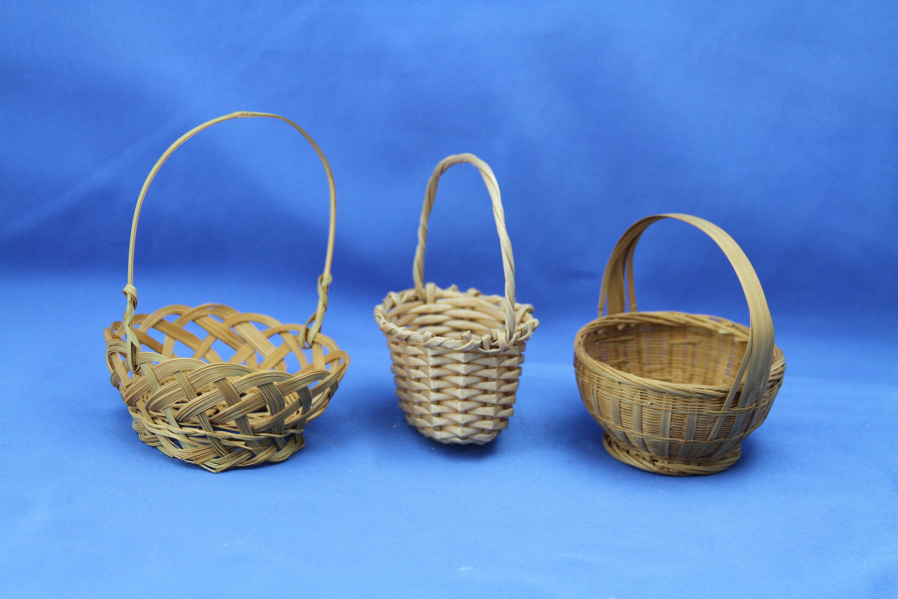 Vintage Lot of Three Small Doll Baskets Etsy UK