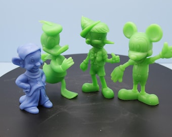 Lot of 4 Marx 5-6” Disney Figures - Mickey Mouse, Dopey, Pinocchio, Donald duck