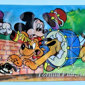 Vintage Walt Disney Produktionen Lenticular Postkarte Mickey und Pluto