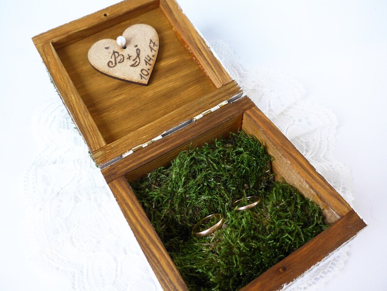 Sunflower ring box rustic personalised proposal Wedding