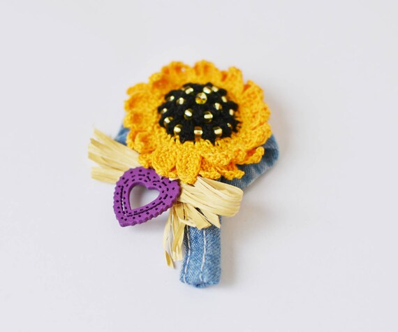 Woodland Buttonhole Sunflower Wedding Men Pin Lapel Flower Etsy