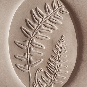 Christmas Fern | Blind Embossed, Limited Edition, Hand-Carved Block Print, Botanical, Native Plants, North Carolina, Appalachian, Blue Ridge