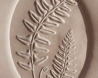 Christmas Fern | Blind Embossed, Limited Edition, Hand-Carved Block Print, Botanical, Native Plants, North Carolina, Appalachian, Blue Ridge