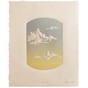 Cumulo | Embossed, Limited Edition, Original Relief Print, Cloud, Sky, 3D Block Print