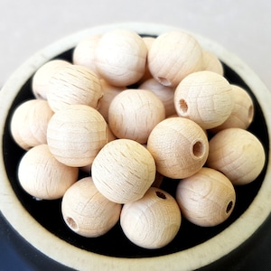12mm wooden beads, Beech wooden beads, natural organic beads, Jewelry supplies, Beads supplies, Natural wooden beads, round wooden beads