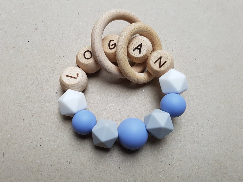 Baby boy rattle Personalized rattle Customized baby gift Etsy