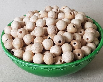 15mm wooden beads 9/16&#39;&#39; wholesale wooden beads, Beech wooden beads, Unfinished wood natural organic beads, Jewelry supplies, Beads supplies