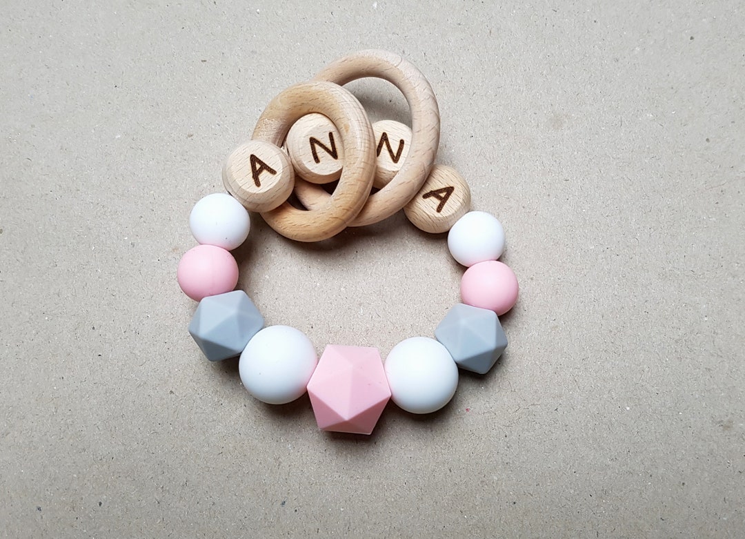 Personalized Baby Girl Gift, Baby Girl Rattle, Personalized Silicone ...