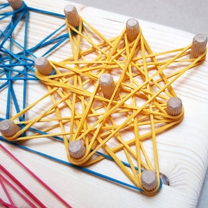 Montessori geoboard, HOGE KWALITEIT, Pegboard, ontwikkelingsspeelgoed, educatief speelgoed, wiskunde voor peuters, rubberen bandbord, Holz Spielzeug afbeelding 3