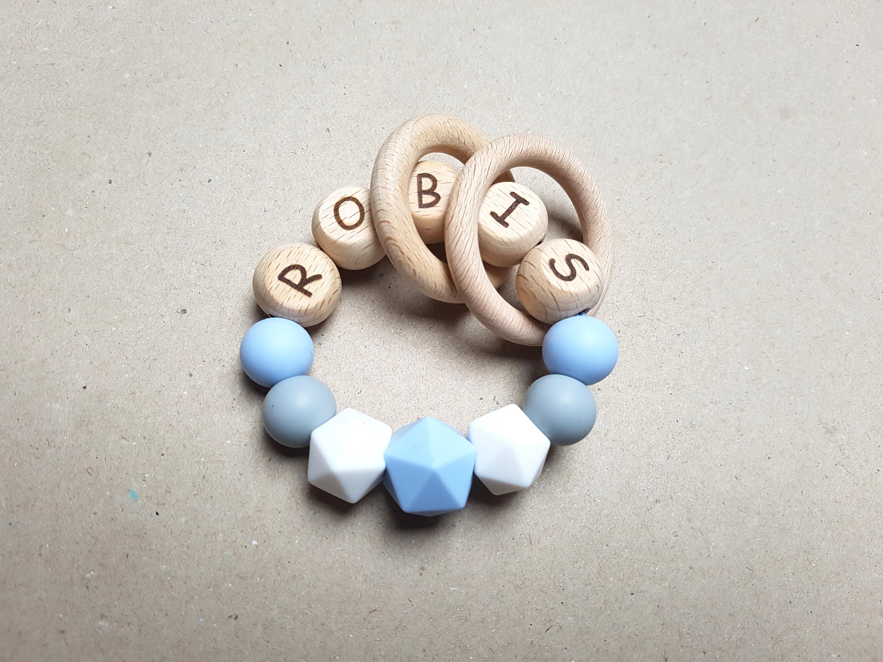 Baby boy rattle Personalized rattle Silicone rattle Baby Etsy