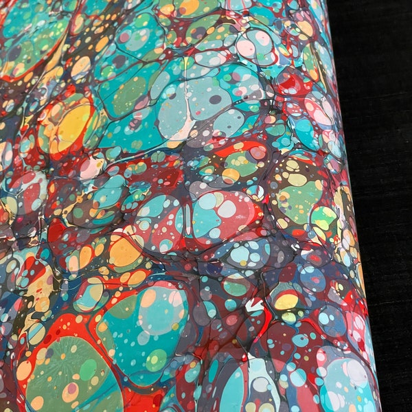 1 x A1 - Multicolored Double Stone Marbled Paper - for bookbinding, paper crafts and découpage