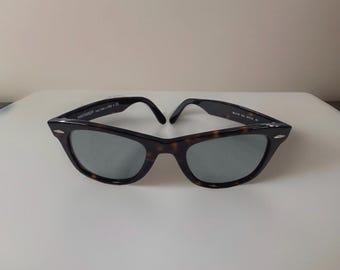 Vintage Ray Ban RB2140 Wayfarer Sunglasses Tortoise Italy RX Frames 50 READ DESCRIPTION