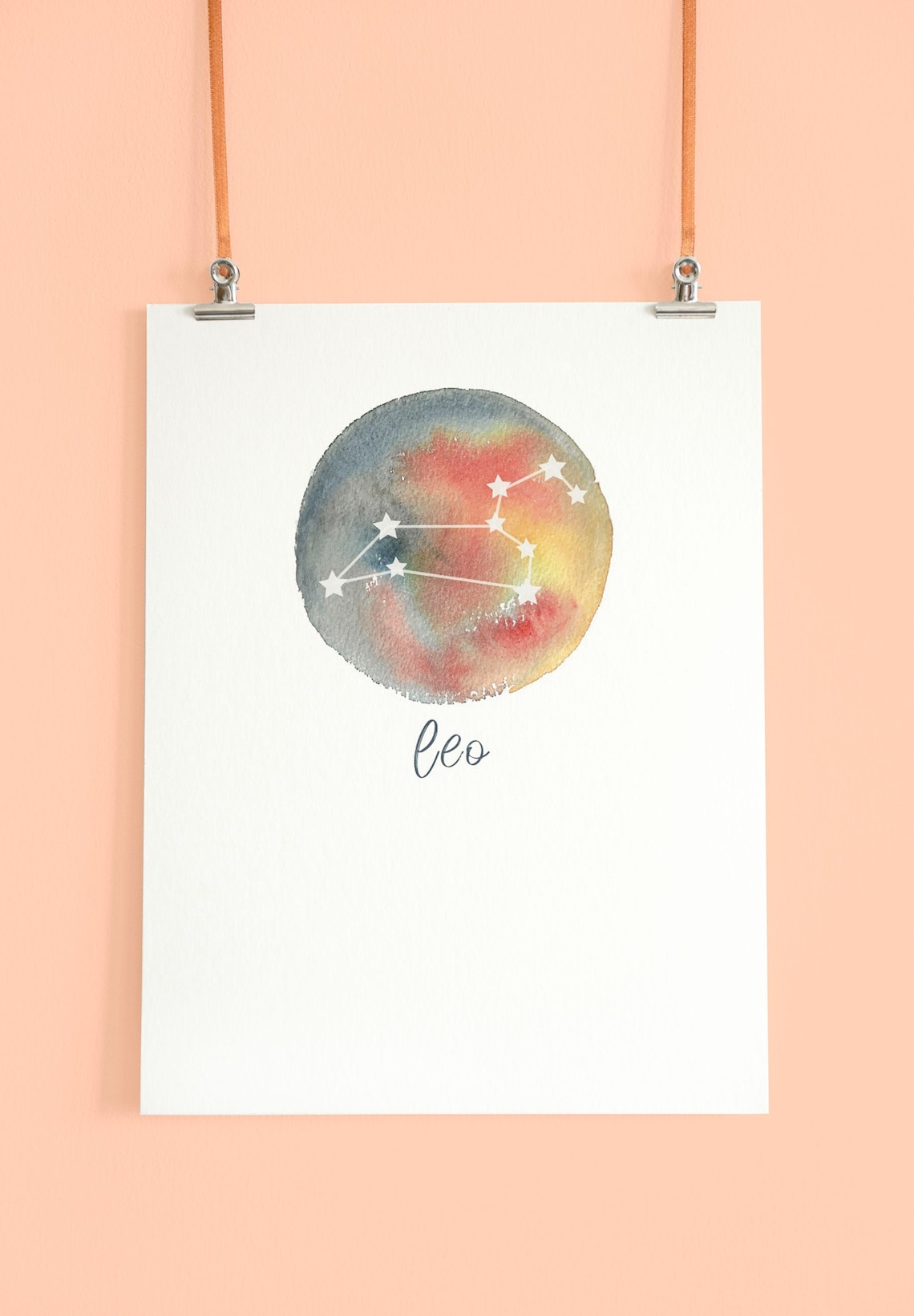 Leo Star Sign & Zodiac Print - Etsy