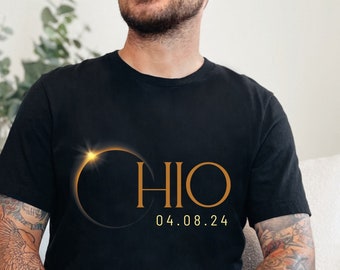 Ohio eclipse shirt, Total Solar Eclipse 2024 Shirt, April 8 2024, USA Map, Path of Totality Tee, Spring America Eclipse Souvenir Gift