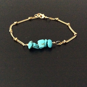 Turquoise bracelet, Gold fill Bracelet, Bridesmaid Gift, Wedding Jewelry, Handmade Jewelry, Women Bracelet, Turquoise Bracelet