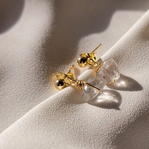 Clear quartz earrings best sale