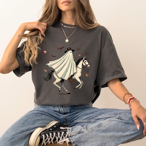 Ghost Horse Comfort Colors Shirt, Halloween Horse Shirt, Western Halloween Sweatshirt, Horse Lovers Shirt, Ghost Shirt, Spooky horse shirt
