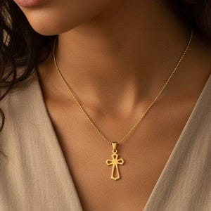 Fijne kruiskettingen, dunne gouden ketting, minimalistische ketting, schakelketting, doopcadeau, kruissieraden, kruiskettingen voor de communie