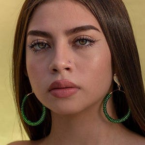 Extra large hoop, big hoop earrings, Bead Earring, Large hoop earrings, Colorful earrings, large gold hoops, lightweight hoops, gift for-her