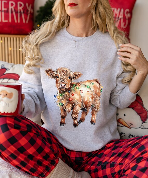 Highland Cow Sweatshirt Christmas Sweatshirt Cows Sweatshirt Highland Cow Shirt Trendy Shirt Christmas Family Shirt Western Sweatshirt Etsy Ireland