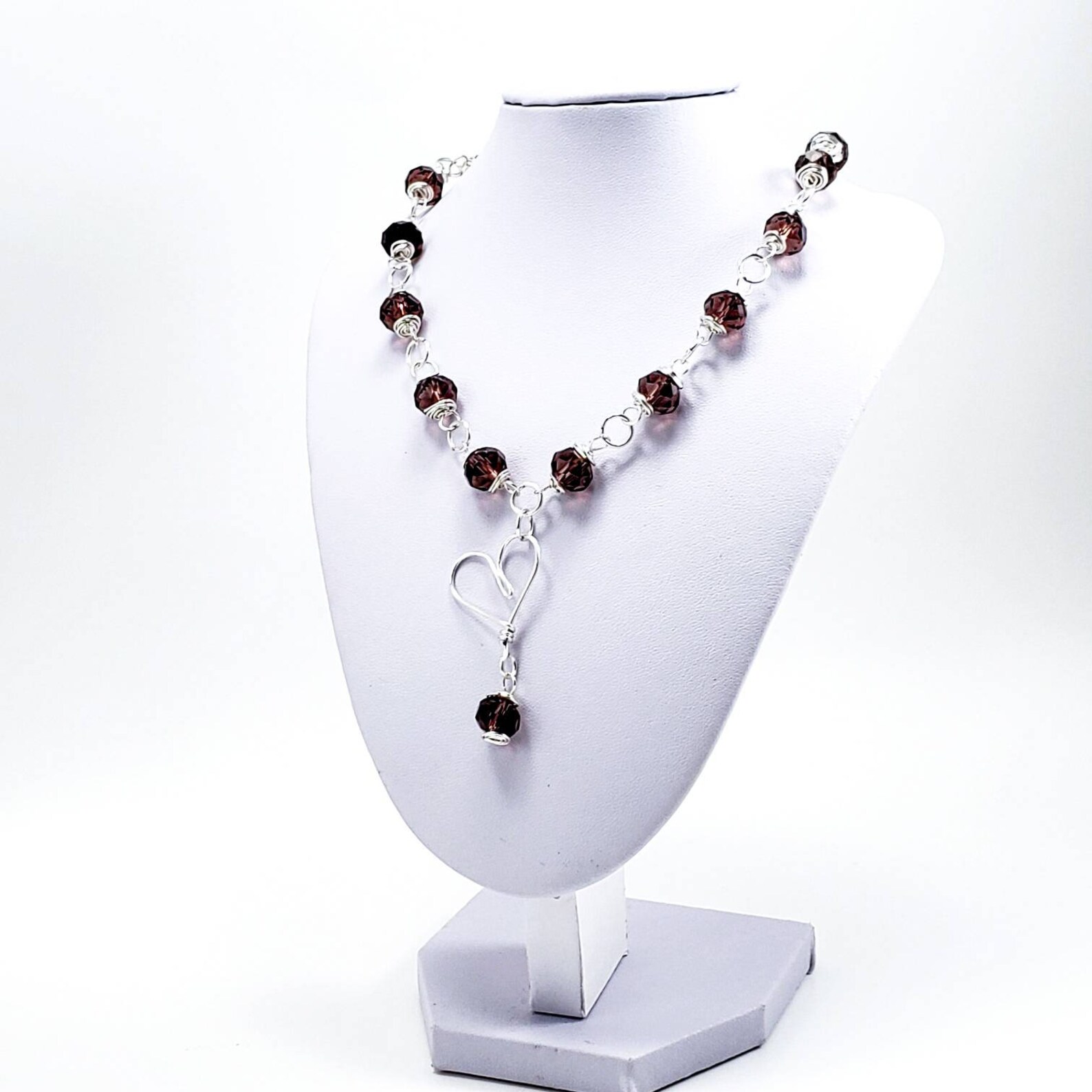 Wire Wrapped Crystal Necklace Chunky Gold Necklace Crystal Etsy