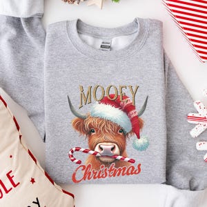 Mooey Christmas Sweatshirt, Christmas Sweatshirt, Cows Sweatshirt, Christmas Cow Shirt, Christmas Family Shirt, Western