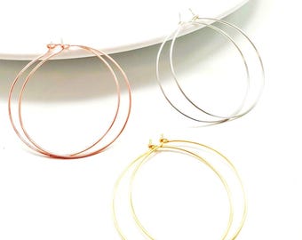 Thin hoop earrings, Extra thin hoop, Classic Thin Hoop, Gold Thin Hoop, Large Thin Hoop, Dainty earrings, Endless hoop earring, Gold Hoops