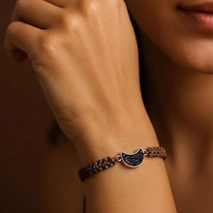 Macrame bracelet, Moon phase bracelet, Macrame bracelet stone, Stackable Bracelets, Knotted Bracelet, Best Friend Bracelet, Bracelet Femme