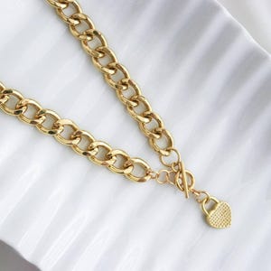 Dainty curb chain, cuban link chain, chunky Curb chain necklace, Thick Curb Chain Necklace, Gold chain necklace, curb chain gold