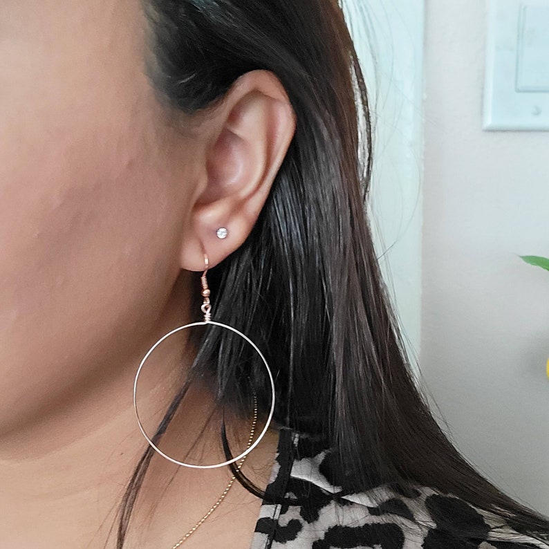 Gold filled hoop, Thin hoop earrings, Big hoop earrings, Gold filled hoop earrings, Thin gold hoop earrings, Large thin hoop earrings, zdjęcie 1