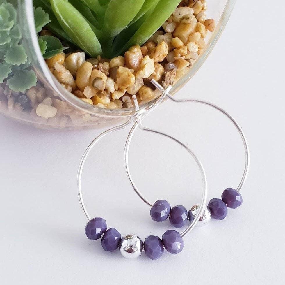Silver Hoop, Small Hoop Earrings, Tiny Hoop Earring, Earrings, Little Hoops, Minimalist Hoops Beads, Earring