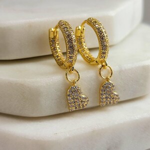 Heart hoop earrings, Gold minimalistic earrings, Dainty hoop huggie earrings, valentine earrings, anniversary gifte, giftful gifted gift