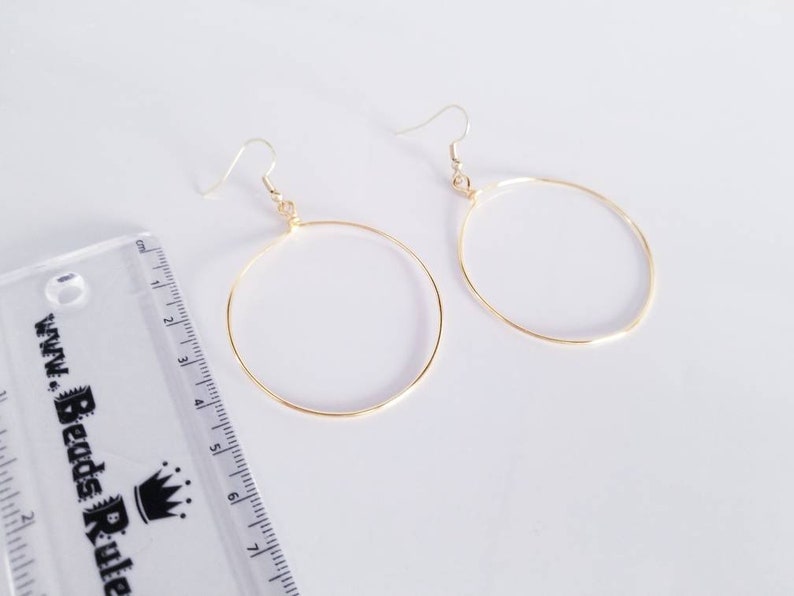 Gold filled hoop, Thin hoop earrings, Big hoop earrings, Gold filled hoop earrings, Thin gold hoop earrings, Large thin hoop earrings, zdjęcie 5