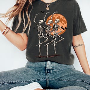 Fall Shirt, Dancing Skeleton Shirt, Happy Halloween T-shirt, Halloween Tee sweatshirt, halloween costume shirt, womens halloween shirt gift