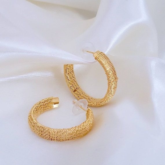 Thick Gold Plated Chunky Hoop Earrings – AriJah's BOX