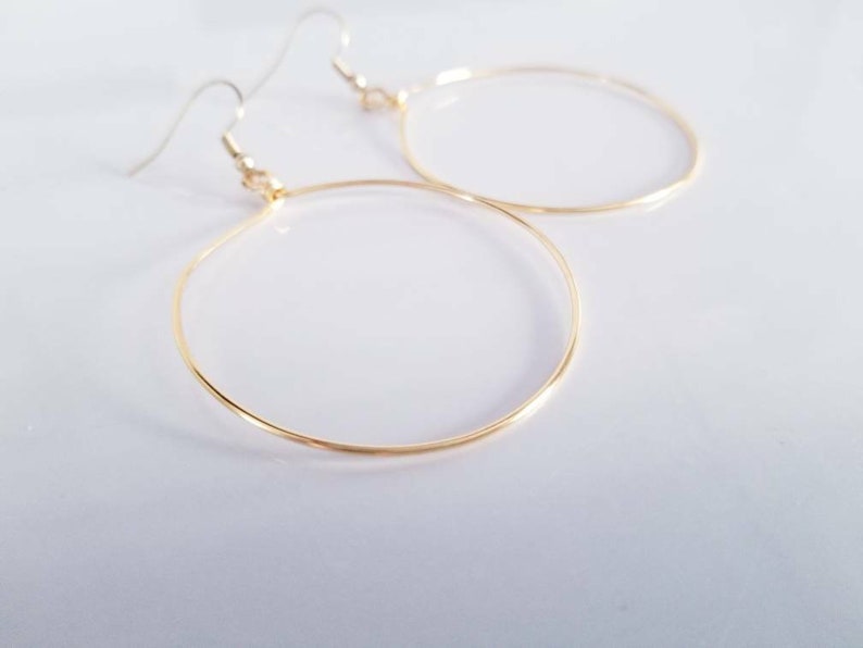 Gold filled hoop, Thin hoop earrings, Big hoop earrings, Gold filled hoop earrings, Thin gold hoop earrings, Large thin hoop earrings, zdjęcie 2