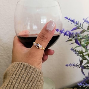 Wire wrapped ring, Wire wrapped crystal ring, Crystal rings gold, Crystal Wire Wrapped Ring, Thin Gold Ring, midi ring, christmas gifte