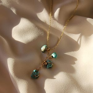 Turquoise necklace, minimalistic necklace, thin chain necklace, gold thin necklace, thin layered necklace, gıfted necklace, gift for- her