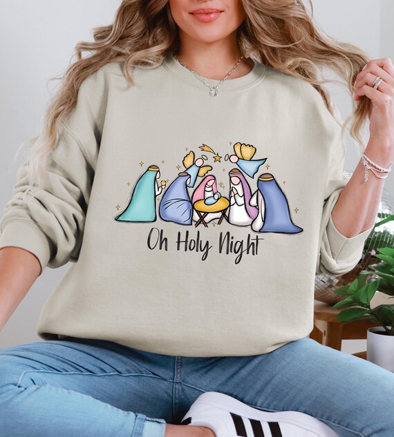 Nativity Scene Sweater, Christian Christmas Sweatshirt, Christmas