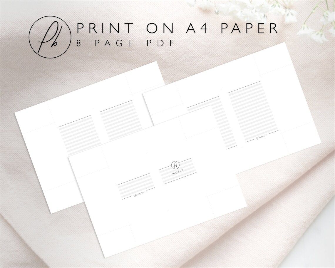 Pocket Notes Pages Lined Stiped | Printable Inserts | Filofax, Traveler ...